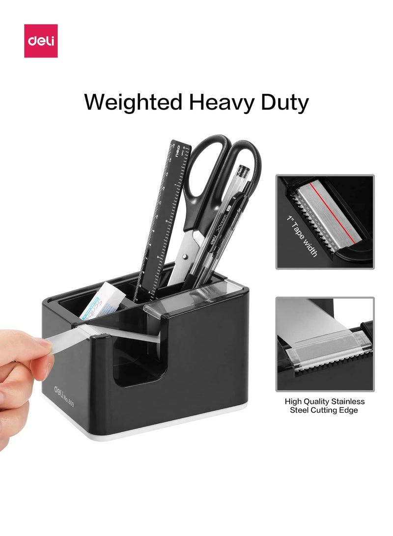 Deli Desktop Tape Dispenser with Pen Holder 2-in-1 - Image 2